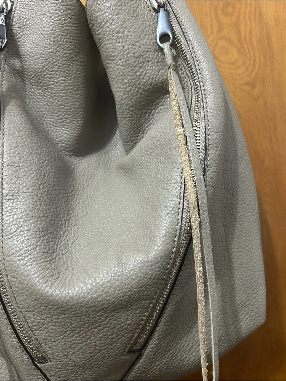 Rebecca Minkoff Gray Pebbled Leather Hobo Bag
